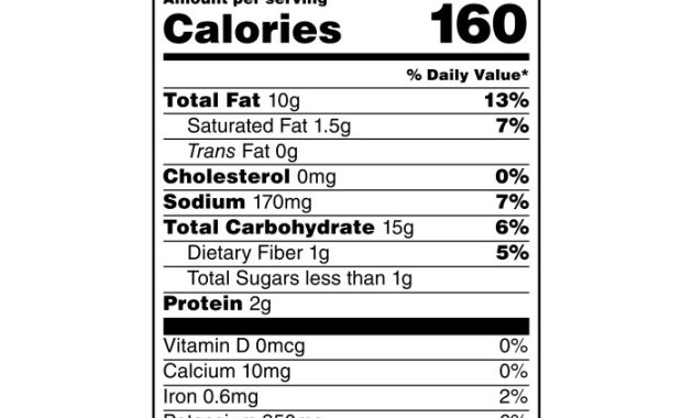 Lays Potato Chips Nutrition Facts