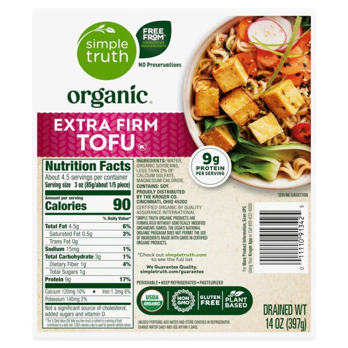 Extra firm tofu nutrition facts