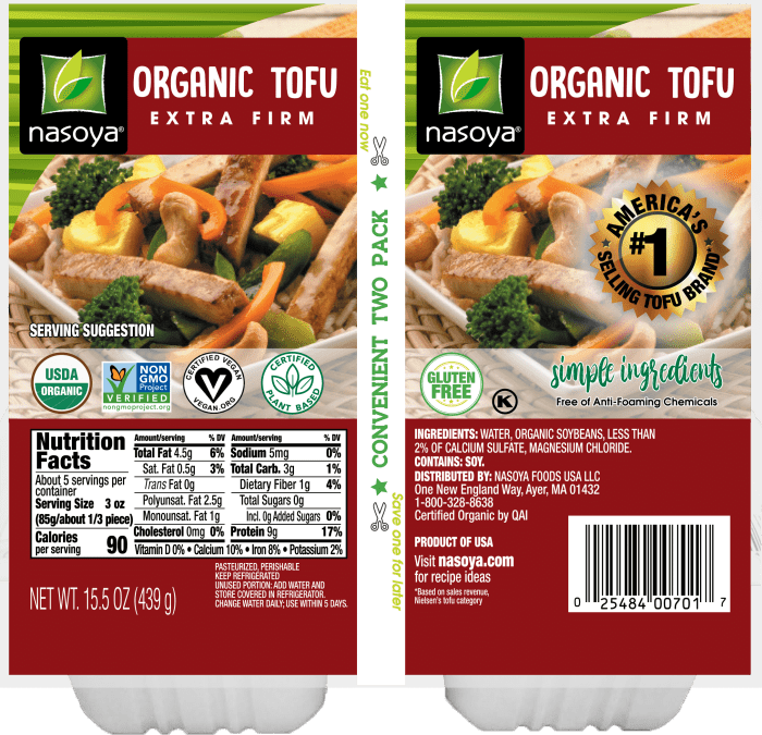 Extra firm tofu nutrition facts