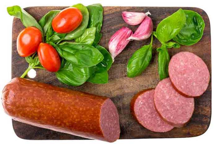 Nutrition facts for salami